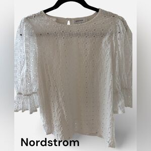 Nordstrom Cream Eyelet Blouse